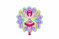 3D Fairy Mandala, Layered Fairy with Wings and Abstract Art Product Image 2