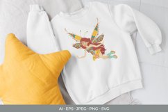 Colorful Hand Drawn Fairy with Mandala Sublimation Product Image 1