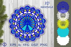 3D mandala with Christmas tree. Layered Christmas design Product Image 1