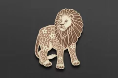 Lion SVG, 3D layered Floral Lion paper laser cutting files Product Image 4