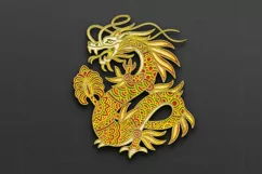 Chinese Dragon Year SVG, 3D layered paper laser cutting file Product Image 4