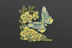Butterfly Flowers SVG, 3D layered paper laser cutting files Product Image 4