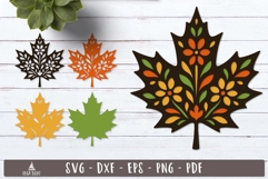 3d Maple Leaf Layered SVG design