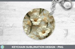 Gorgeous3D Marble Flowers Keychain design.