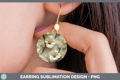 Gorgeous3D Marble Flowers Round Earrings design.