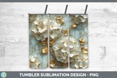 Gorgeous3D Marble Flowers Tumbler design.