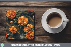 Gorgeous3D Marble Flowers Square Coaster design.