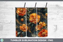 Gorgeous3D Marble Flowers Tumbler design.
