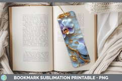 Gorgeous3D Marble Flowers Bookmark design.