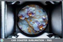 Gorgeous3D Marble Flowers Car Coaster design.
