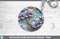 Gorgeous3D Marble Flowers Keychain design.