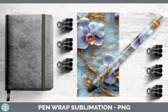 Gorgeous3D Marble Flowers Pen Wrap design.
