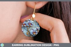 Gorgeous3D Marble Flowers Round Earrings design.