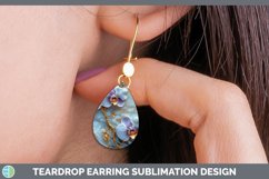 Gorgeous3D Marble Flowers Teardrop Earrings design.