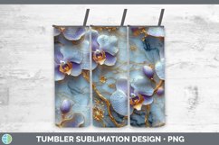 Gorgeous3D Marble Flowers Tumbler design.