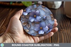 Gorgeous3D Marble Flowers Round Coaster design.