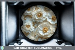 Gorgeous3D Marble Flowers Car Coaster design.