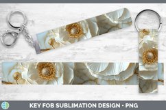 Gorgeous3D Marble Flowers Key Fob design.