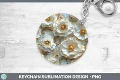 Gorgeous3D Marble Flowers Keychain design.
