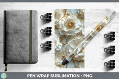 Gorgeous3D Marble Flowers Pen Wrap design.