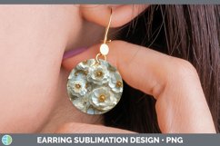 Gorgeous3D Marble Flowers Round Earrings design.