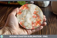 Gorgeous3D Marble Flowers Round Coaster design.
