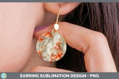Gorgeous3D Marble Flowers Round Earrings design.
