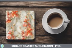 Gorgeous3D Marble Flowers Square Coaster design.