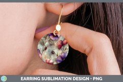 Gorgeous3D Marble Flowers Round Earrings design.