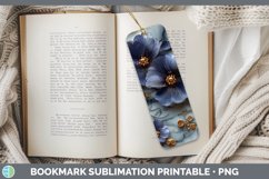 Gorgeous3D Marble Flowers Bookmark design.