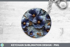 Gorgeous3D Marble Flowers Keychain design.