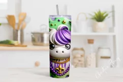 3D Mardi Gras highland Cow Tumbler Wrap PNG Product Image 2