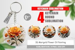 Keychain 3D Marigold Flower Product Image 1
