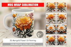 Mug Wrap Design 3D Marigold Flower Product Image 1