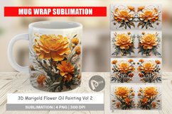 Mug Wrap Design 3D Marigold Flower Product Image 1