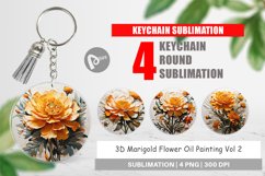 Keychain 3D Marigold Flower Product Image 1