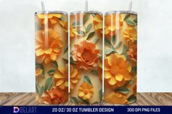 3D Marigold Spring Flower Tumbler Wrap Product Image 1