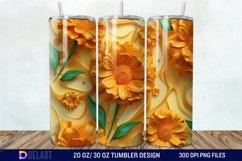 3D Marigold Spring Flower Tumbler Wrap Product Image 1