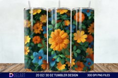 3D Marigold Spring Flower Tumbler Wrap Product Image 1