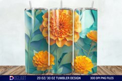3D Marigold Spring Flower Tumbler Wrap Product Image 1