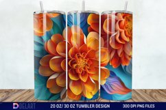 3D Marigold Spring Flower Tumbler Wrap Product Image 1