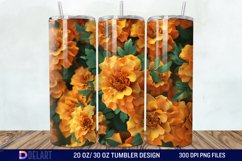 3D Marigold Spring Flower Tumbler Wrap Product Image 1
