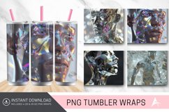 3D Men Gray Holographic Crystal Tumbler Wrap Product Image 1