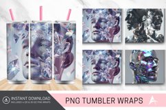 3D Men Gray Holographic Crystal Tumbler Wrap Product Image 1