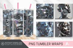 3D Men Gray Holographic Crystal Tumbler Wrap Product Image 1