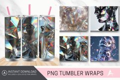 3D Men Gray Holographic Crystal Tumbler Wrap Product Image 1