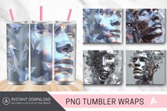 3D Men Gray Holographic Crystal Tumbler Wrap Product Image 1