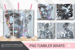 3D Men Gray Holographic Crystal Tumbler Wrap Product Image 1