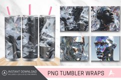3D Men Gray Holographic Crystal Tumbler Wrap Product Image 1