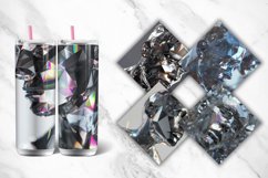 3D Men Gray Holographic Crystal Tumbler Wrap Bundle Product Image 2